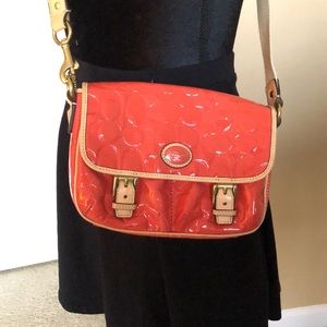 Orange Patent Leather Coach Crossbody Purse